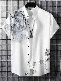 Hmkm Casual Shirt for Men| Shirts for Men/Printed Shirts for Men| Casual Shirts for Men| Floral Shirts for Men| (X-Large, New White Tree)-thumb1