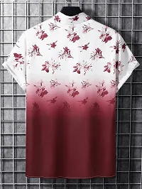 Hmkm Casual Shirt for Men|| Men Stylish Shirt || Men Printed Shirt (X-Large, Maroon Flower)-thumb2