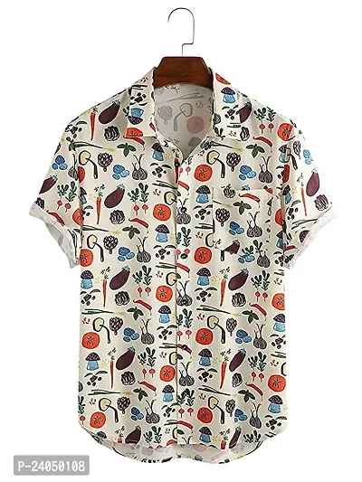 SL FASHION Funky Printed Shirt for Men. (X-Large, Veg)