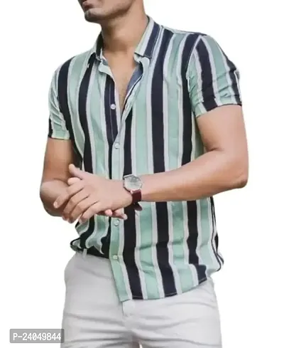SL FASHION Funky Printed Shirt for Men Half Sleeves. (X-Large, Pista PATTO)