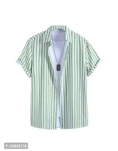 SL FASHION Regular Fit Floral Print Casual Shirt (X-Large, Green LINE)-thumb0