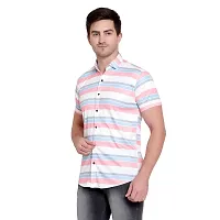 SL FASHION Funky Printed Shirt for Men Half Sleeves (X-Large, Pink LINE)-thumb3