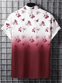 Hmkm Men Printed Casual Shirts (X-Large, Maroon Flower)-thumb2