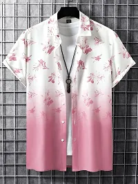 SL FASHION Regular Fit Floral Print Casual Shirt (X-Large, Pink Flower)-thumb1