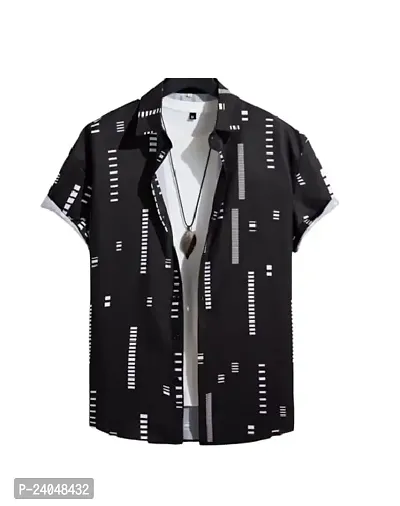 Hmkm Funky Printed Shirt for Men Half Sleeves (X-Large, Black Box)-thumb0