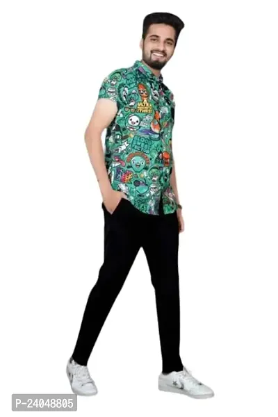 SL FASHION Funky Printed Shirt for Men Half Sleeves. (X-Large, Dont Belive)-thumb5