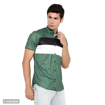 SL FASHION Men's Shirts Casual Shirts Formal Shirt (X-Large, Green PATTO)-thumb3