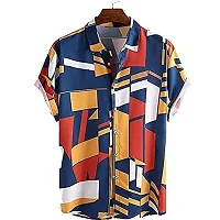 Hmkm Men Printed Casual Shirts (X-Large, Orange)-thumb1