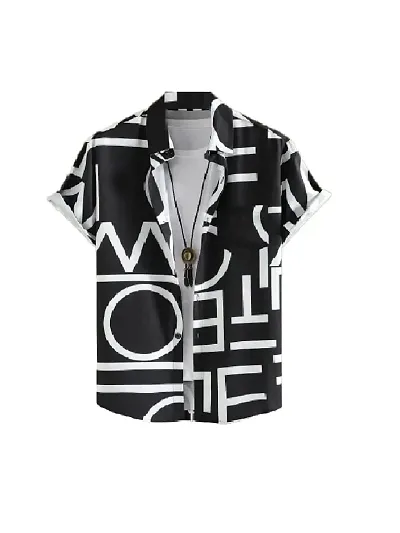 Uiriuy Men's Lycra Digital Print Casual Shirt Casual Shirts