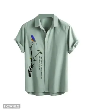 SL FASHION Funky Printed Shirt for Men Half Sleeves. (X-Large, Mehendi CHAKLI)