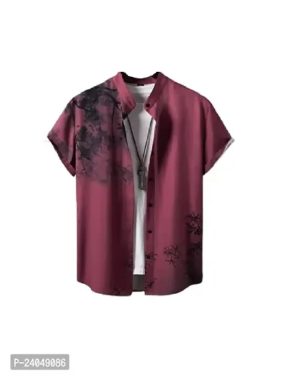 Hmkm Men Printed Casual Shirts (X-Large, RED Tree)