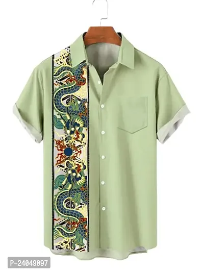 Hmkm Men Casual and Printrd Shirts,Casual Shirts (X-Large, Snake Green)