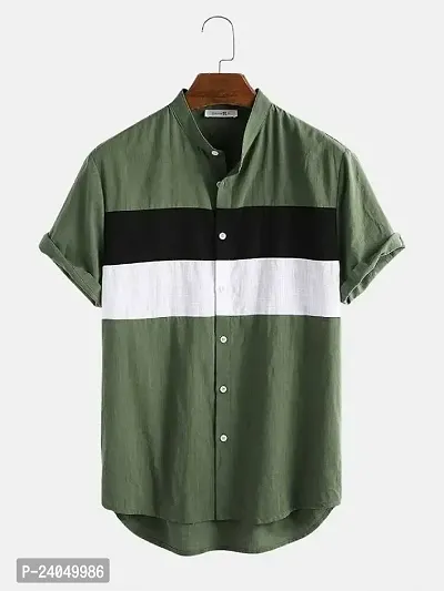 SL FASHION Men's Shirts Casual Shirts Formal Shirt (X-Large, Green PATTO)-thumb5