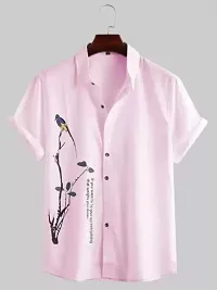 SL FASHION Funky Printed Shirt for Men Half Sleeves. (X-Large, Pink chakali)-thumb1