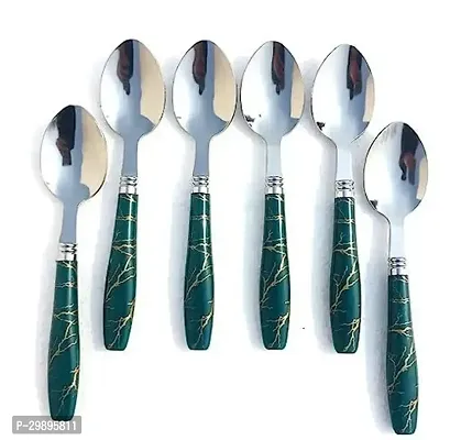 6 pcs green coloured spoon tong-thumb0