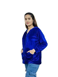 Designer Regular Fit Shirt Women's  Girl's Top 2425,Color Royal, fit Reguler, Fabric Velvet-thumb2