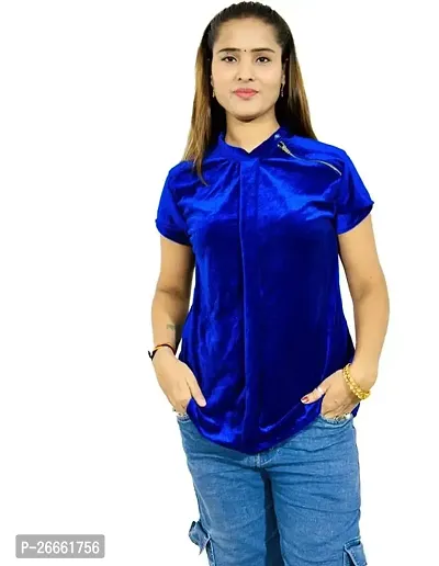 Designer Regular Fit Shirt Women's  Girl's Top,Color Royal Blue, fit Reguler, Size