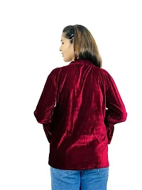 Designer Regular Fit Shirt Women's  Girl's Top 2426,Color Maroon, fit Reguler, Fabric Velvet-thumb5