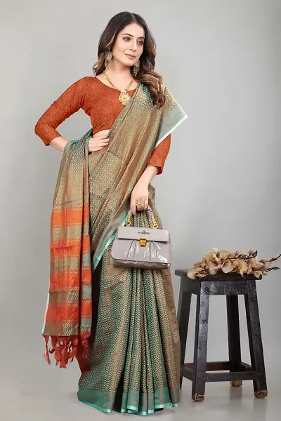 Best Selling Art Silk Saree with Blouse piece 