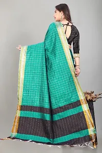 Fabulous Trendy Radha Chex Saree With Unstitched Blouse Piece-thumb1