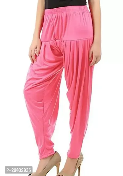 Fabulous Pink Viscose Rayon Solid Salwars For Women-thumb0