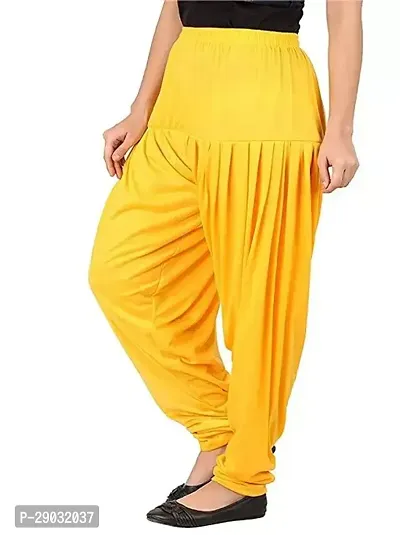 Fabulous Yellow Viscose Rayon Solid Salwars For Women-thumb0