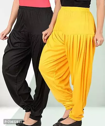 Fabulous Multicoloured Viscose Rayon Solid Salwars For Women Pack of 2-thumb0