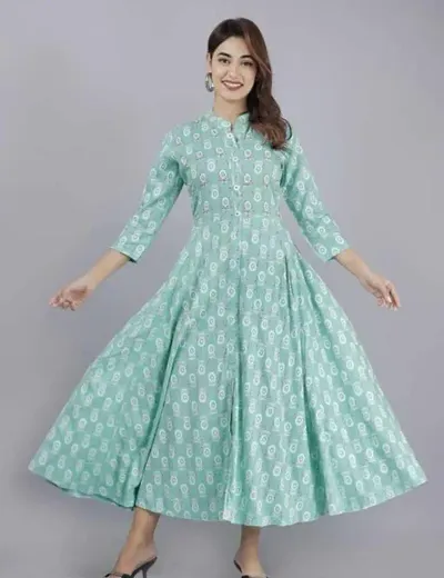 Women Rayon Long A-Line Kurta