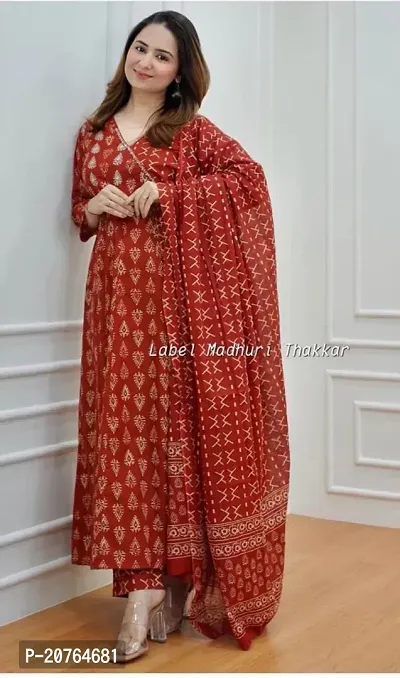 Elegant Rayon Kurta With Pant And Dupatta For Women