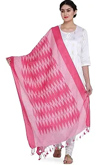 Charkha Silk P.W.C.S LTD Bhagalpuri Handloom Women's Handmade Pure Cotton Ikkat Design Dupatta Four Side Pumpum Free Size Printed 2.40 Meter Width 34 Inches Multicolor Part Number 1-thumb3