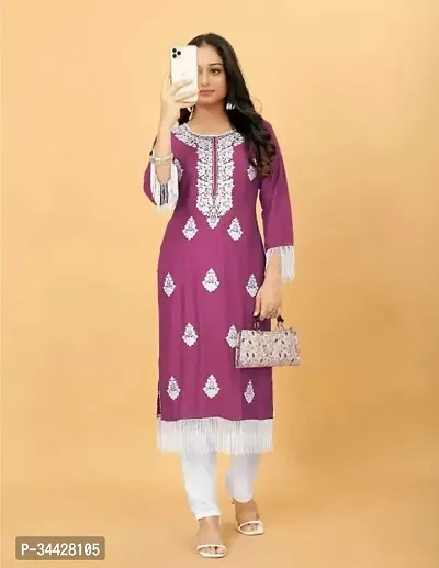 Trendy Rayon Kurta and Bottom Set-thumb0