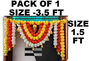 Red Yellow Marigold Artificial Flower Door Set Pack Of 1-thumb2