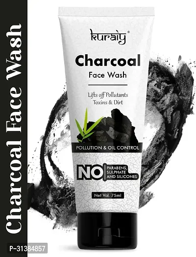 KURAIY Charcoal Natural for oil control and pollution defense Face Wash  (75 ml)-thumb0