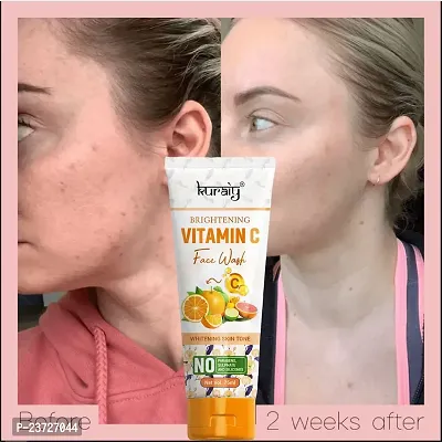 Organic 100% Premium Vitamin C Facial Wash 7 Days Quick Whitening Facial Cleanser Deep Cleansing Oil-Control