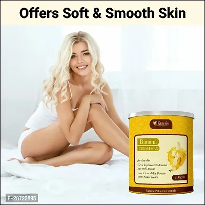 KURAIY Banana Wax for Smooth Hair Removal - 800gm Banana extracts For all skin types Removes Tan, Dead Skin For Arms, Legs and Full body (Pack of 2)-thumb5