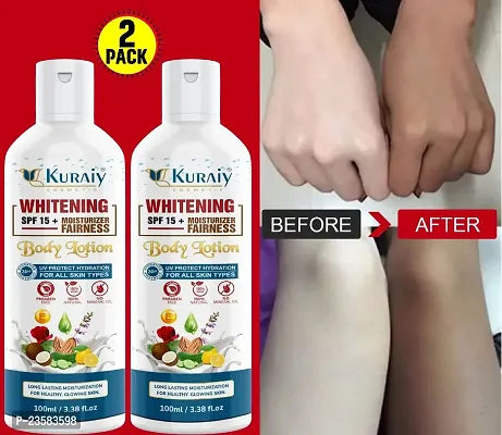 KURAIY Beautiful Whitening Body Cream Whole Body Whitening Almond Body Lotion Moisturizing Skin Whitening Cream for Women Beauty Health Product PACK OF 2-thumb0