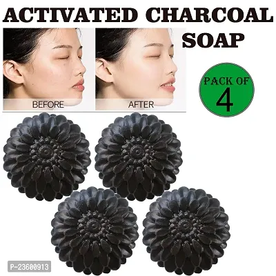 Kuraiy Activated Charcoal Deep Cleansing Bath Soap, 100g (Pack of 4)  (4x 100 g)