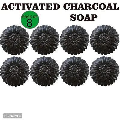 Kuraiy Activated Charcoal Deep Cleansing Bath Soap, 100g (Pack of 8)  (8 x 100 g)