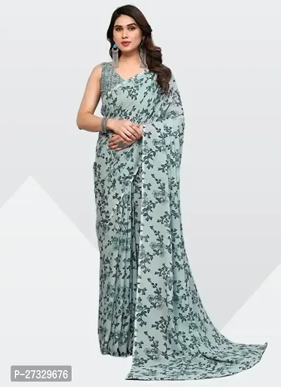 Trendy Georgette Saree with Blouse piece