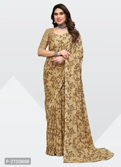 Trendy Georgette Saree with Blouse piece-thumb0