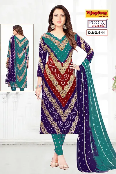 Fancy Crepe Printed Unstitched Suit