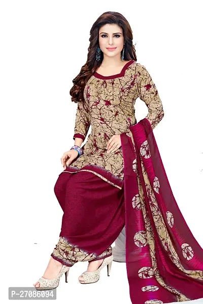 Classic Crepe Dress Material with Dupatta for Women