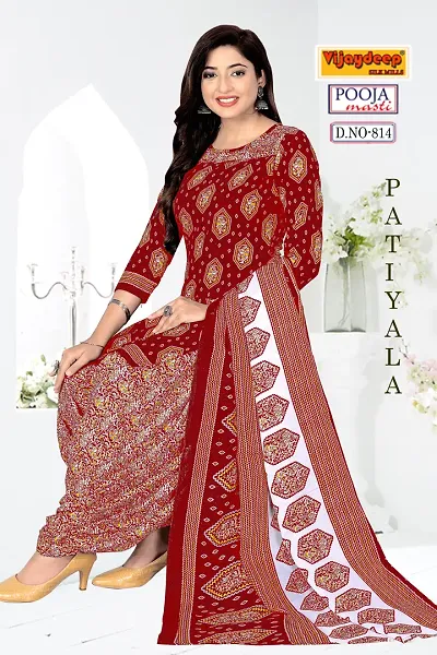 Elegant Crepe Digital Dress Material with Dupatta For Women