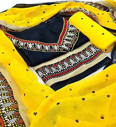 Classic Synthetic Dress Material with Dupatta