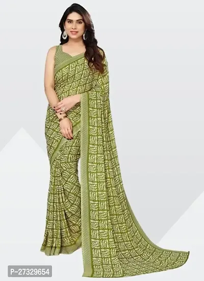 Trendy Georgette Saree with Blouse piece-thumb0