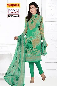 Classic Synthetic Printed Dress Material with Dupatta-thumb1