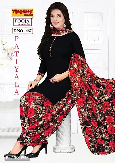 Classic Synthetic Printed Dress Material with Dupatta-thumb2