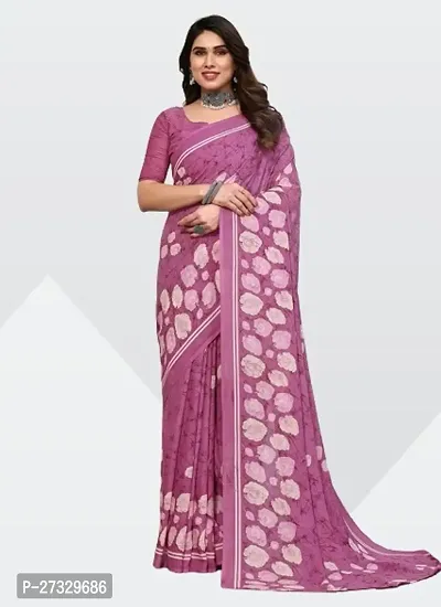 Trendy Georgette Saree with Blouse piece