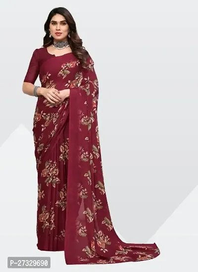 Trendy Georgette Saree with Blouse piece-thumb0