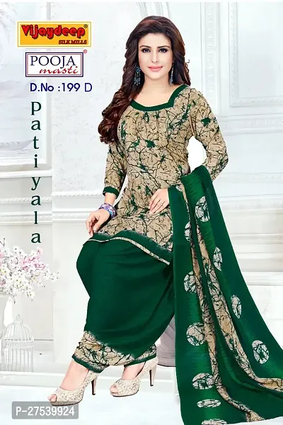 Classic Synthetic Printed Dress Material with Dupatta-thumb0